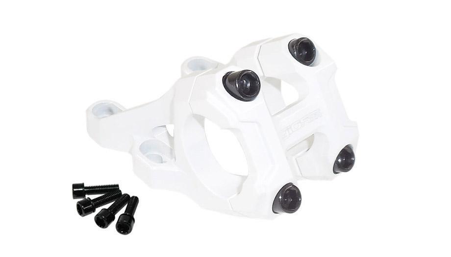 Suporte Guidão Giosbr Alumínio CNC BOXER-01 47mm Para Guidão 31.8mm Branco